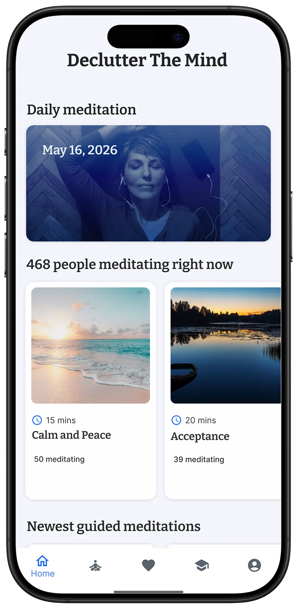 DTM home screen in light mode