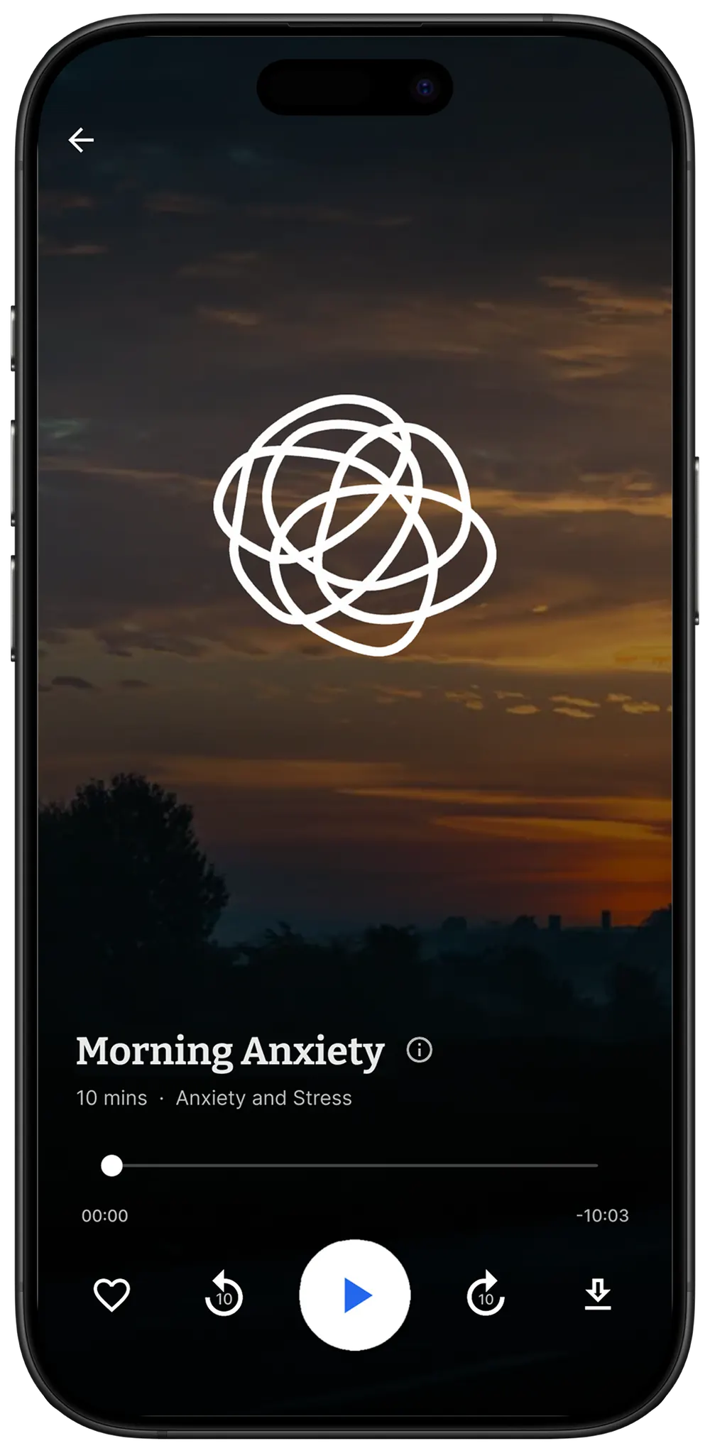 DTM meditation card with the download icon visible for offline play