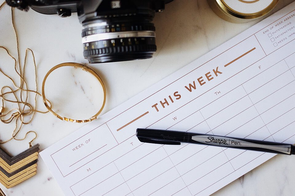Keeping accountable with your good habits with a daily planner every Sunday
