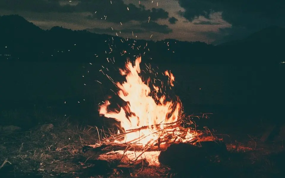 crackling fire