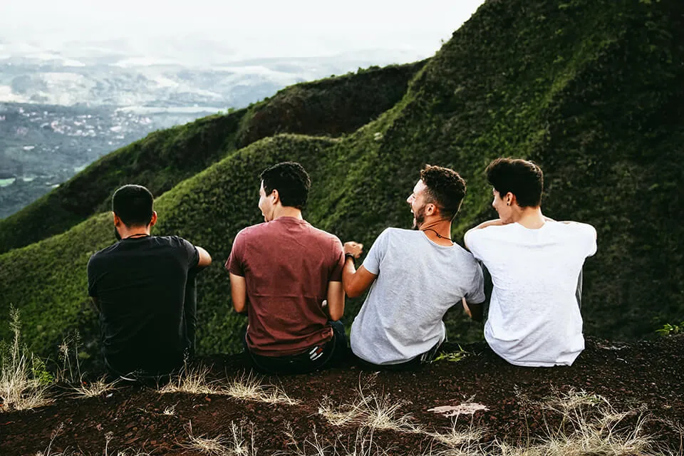 Friends laughing together