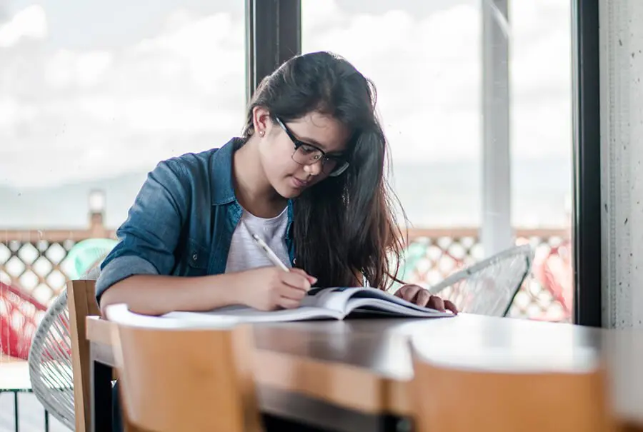 Woman studying