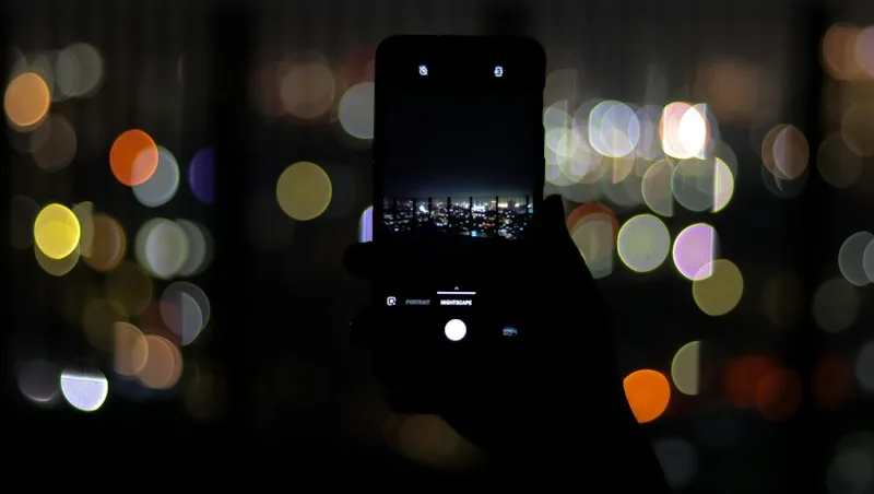 A busy blur of screens and lights competing for attention.