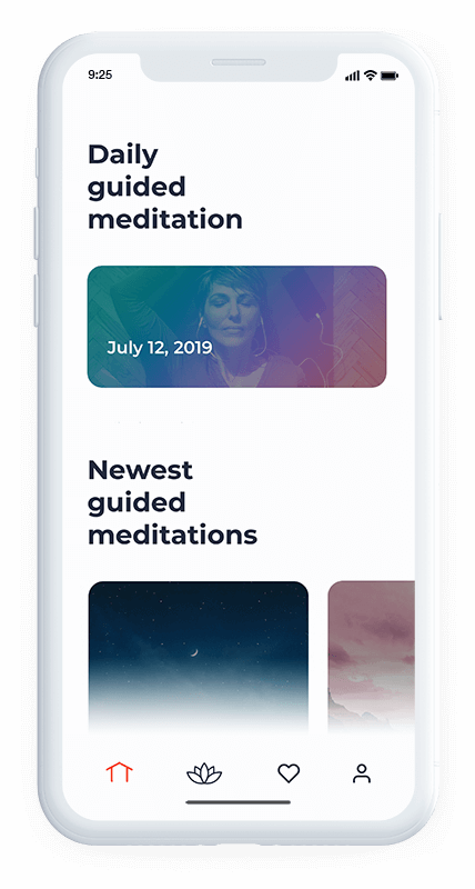 the daily guided meditation app on an iphone.