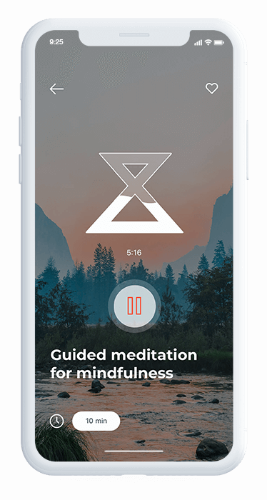 the guided meditation app on an iphone.